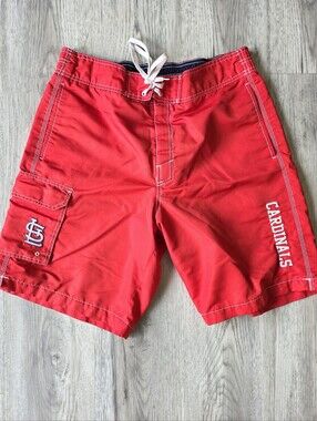 St Louis Cardinals Men’s Large Red Swim Trunks MLB G-III Cargo Board Shorts
